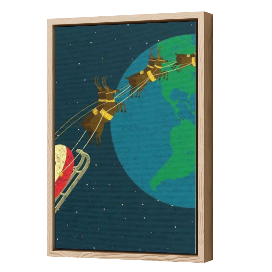 Thumbnail for Canvas - Wood Grain Floating Frame