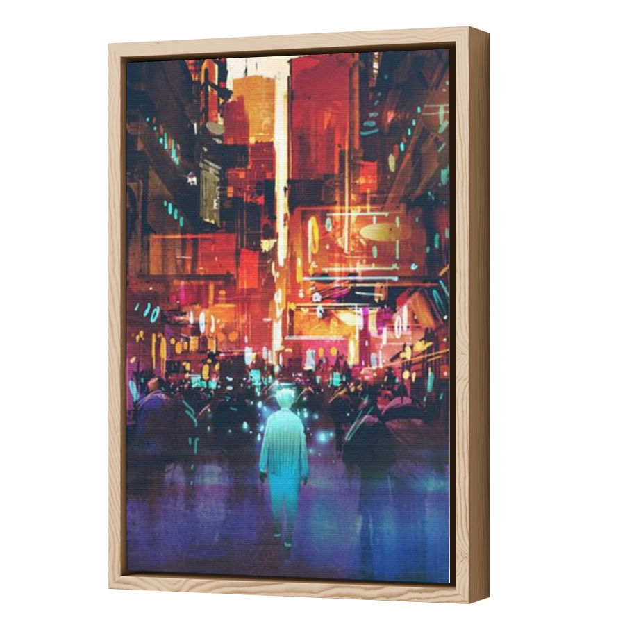 Thumbnail for Canvas - Wood Grain Floating Frame