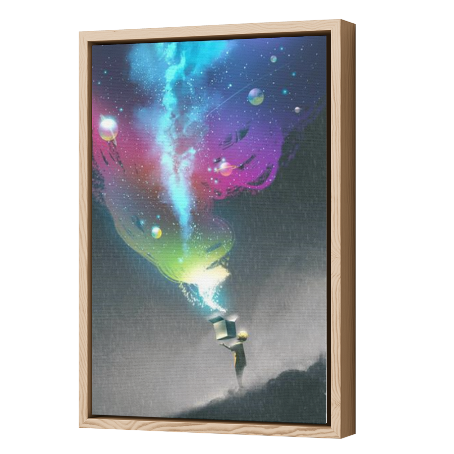 Thumbnail for Canvas - Wood Grain Floating Frame