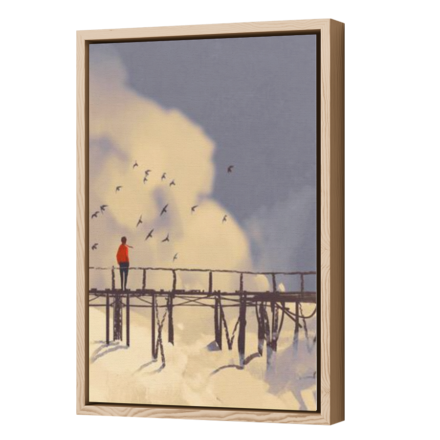 Thumbnail for Canvas - Wood Grain Floating Frame