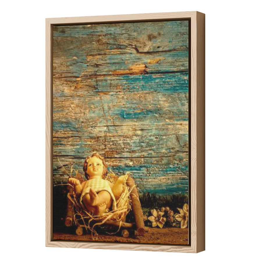 Thumbnail for Canvas - Wood Grain Floating Frame