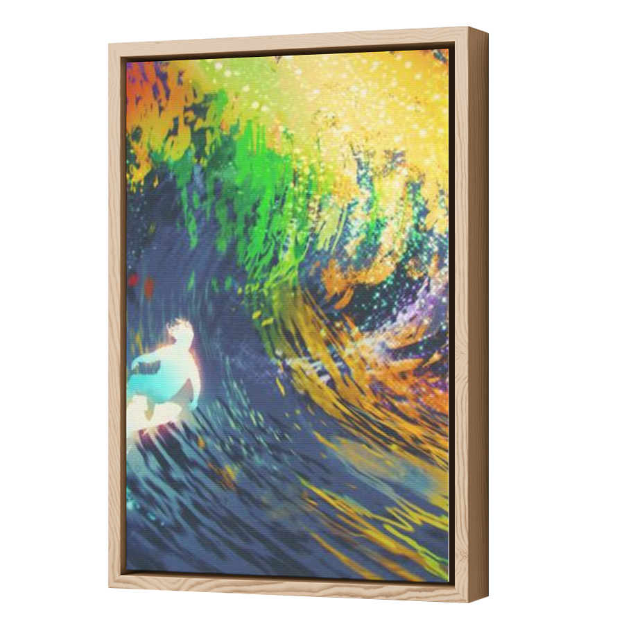 Thumbnail for Canvas - Wood Grain Floating Frame