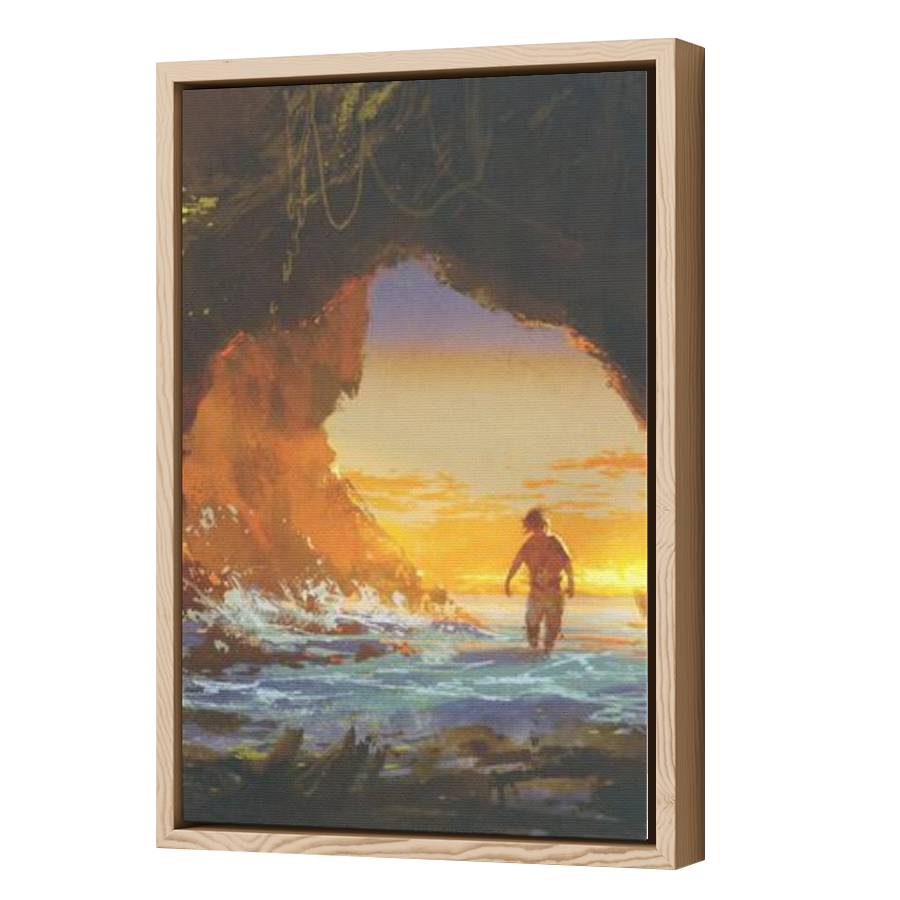 Thumbnail for Canvas - Wood Grain Floating Frame