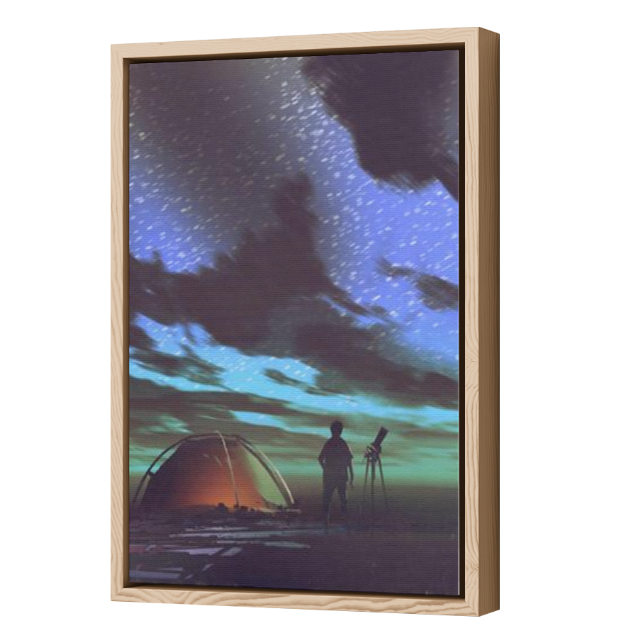 Thumbnail for Canvas - Wood Grain Floating Frame