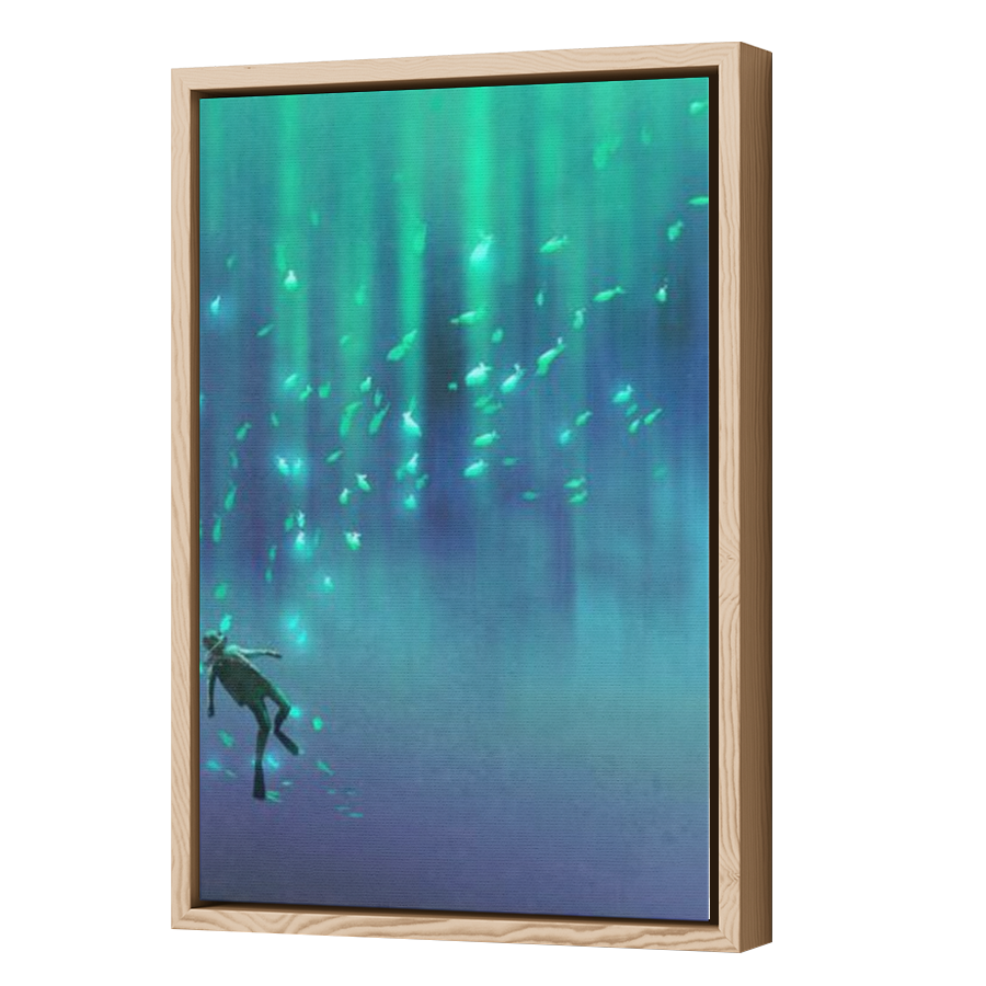 Thumbnail for Canvas - Wood Grain Floating Frame
