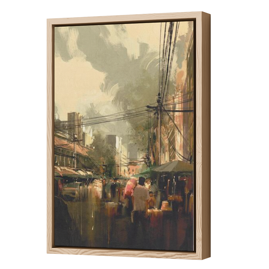 Thumbnail for Canvas - Wood Grain Floating Frame