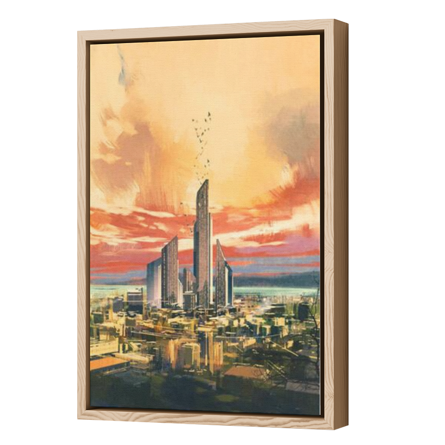 Thumbnail for Canvas - Wood Grain Floating Frame