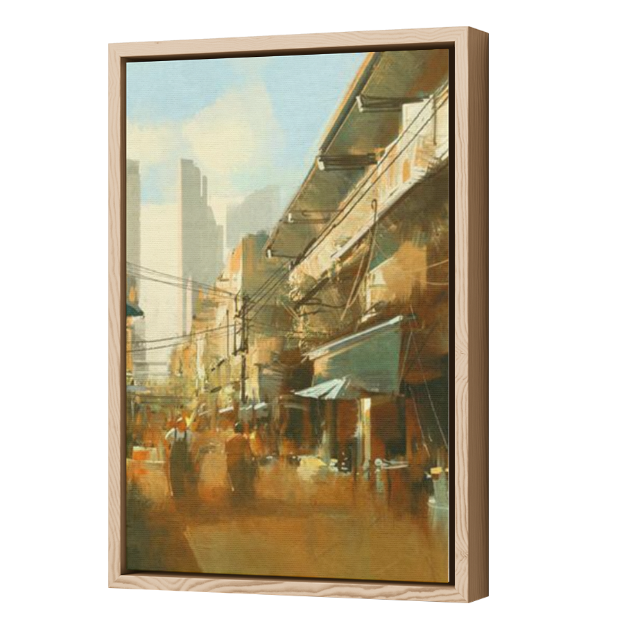 Thumbnail for Canvas - Wood Grain Floating Frame