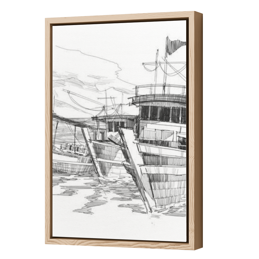 Thumbnail for Canvas - Wood Grain Floating Frame