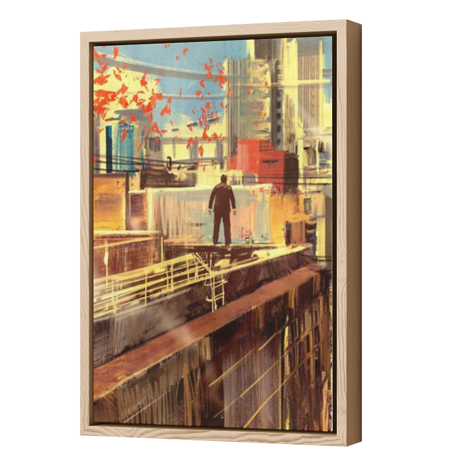 Thumbnail for Canvas - Wood Grain Floating Frame
