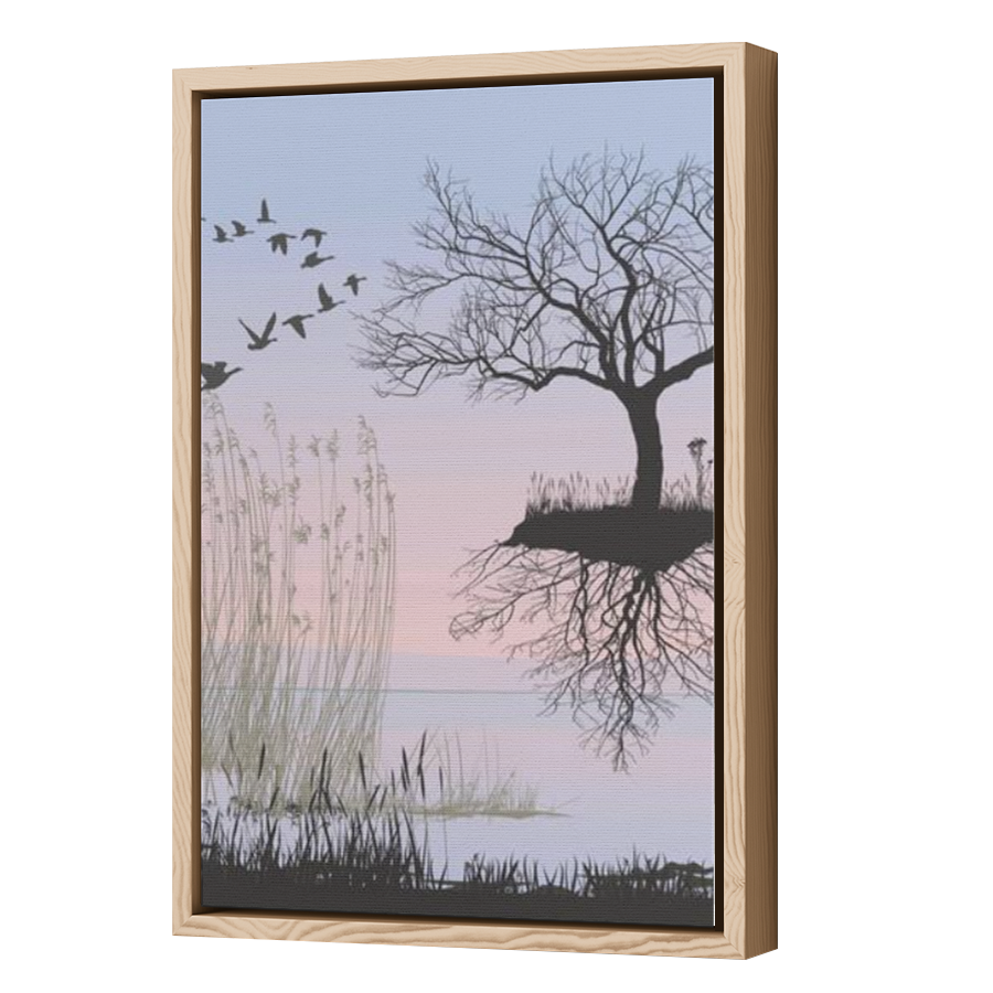 Thumbnail for Canvas - Wood Grain Floating Frame