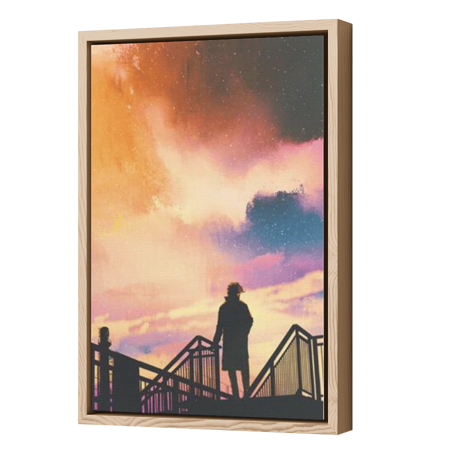 Thumbnail for Canvas - Wood Grain Floating Frame