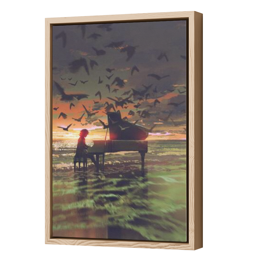 Thumbnail for Canvas - Wood Grain Floating Frame