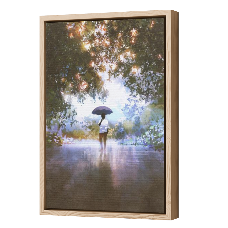 Thumbnail for Canvas - Wood Grain Floating Frame