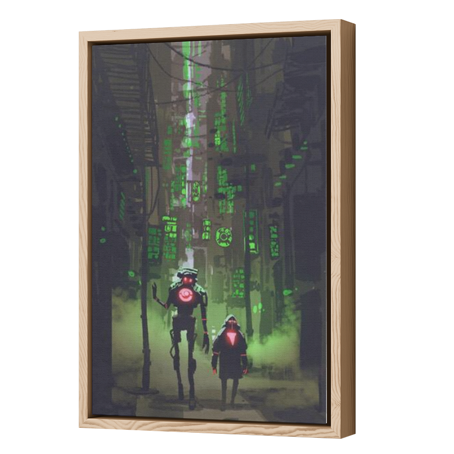 Thumbnail for Canvas - Wood Grain Floating Frame