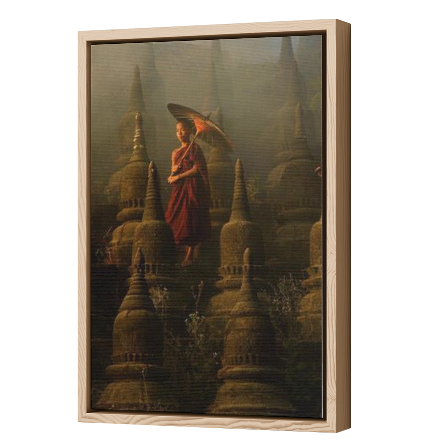 Thumbnail for Canvas - Wood Grain Floating Frame
