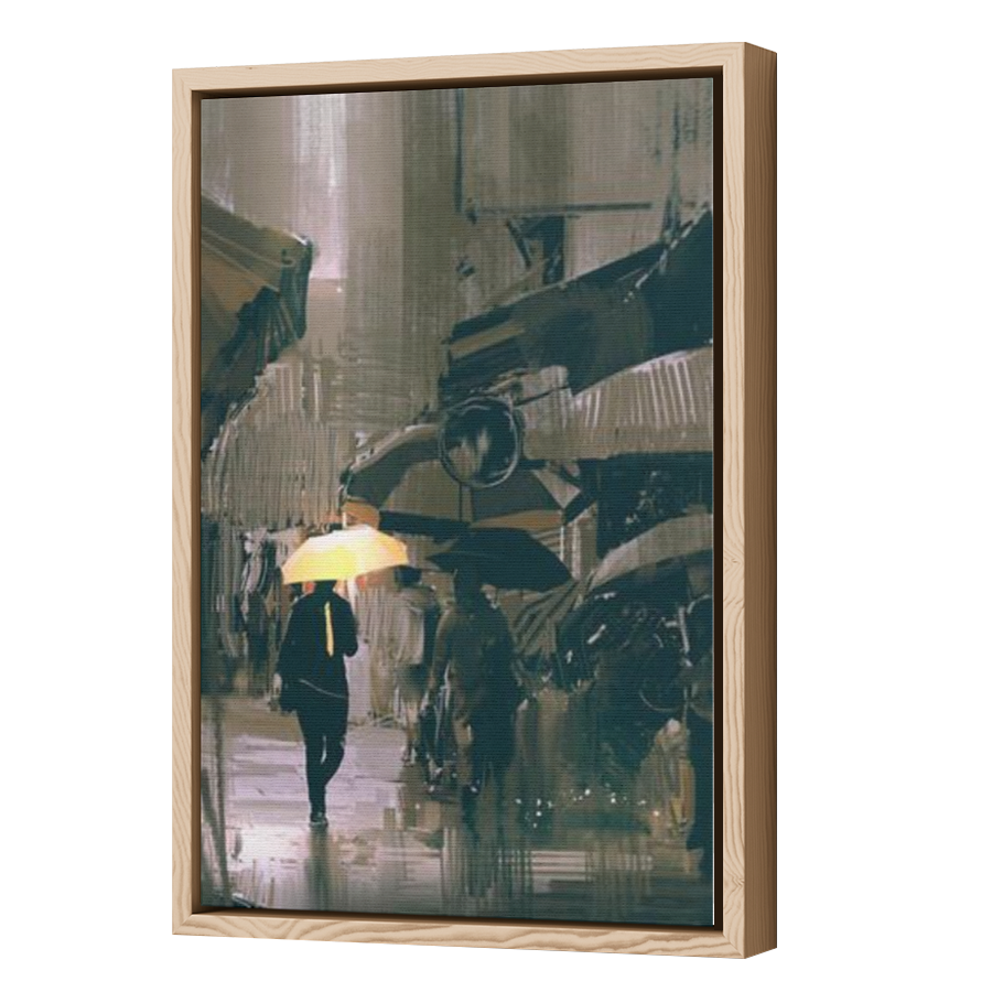 Thumbnail for Canvas - Wood Grain Floating Frame
