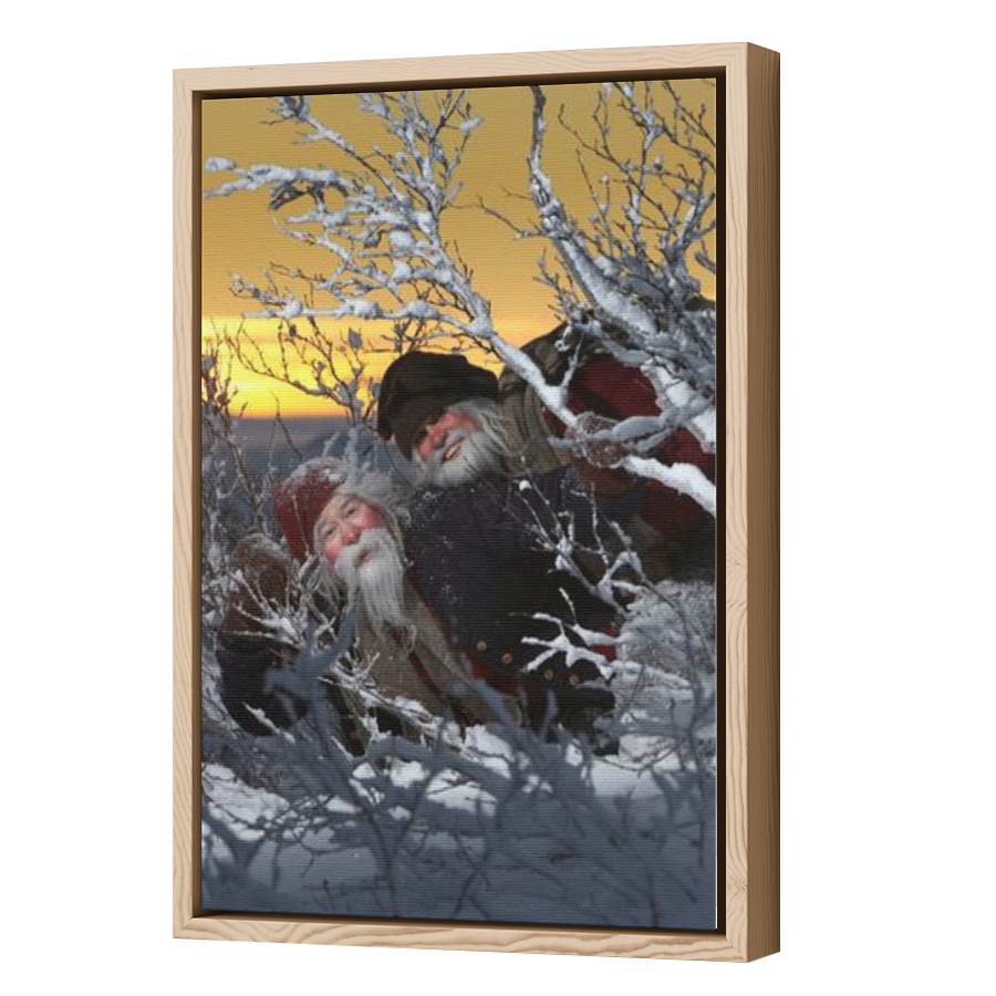 Thumbnail for Canvas - Wood Grain Floating Frame