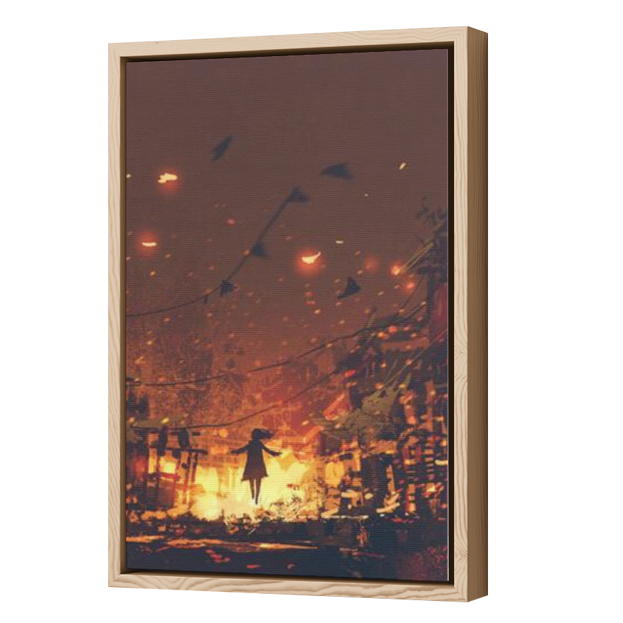 Thumbnail for Canvas - Wood Grain Floating Frame