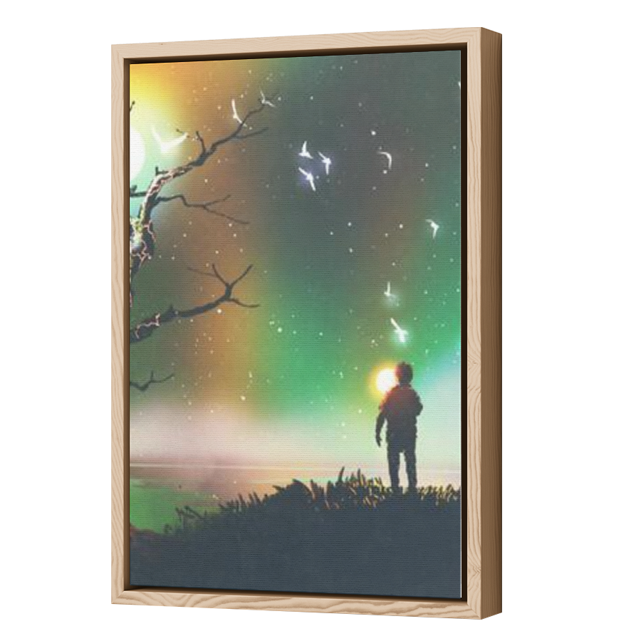 Thumbnail for Canvas - Wood Grain Floating Frame