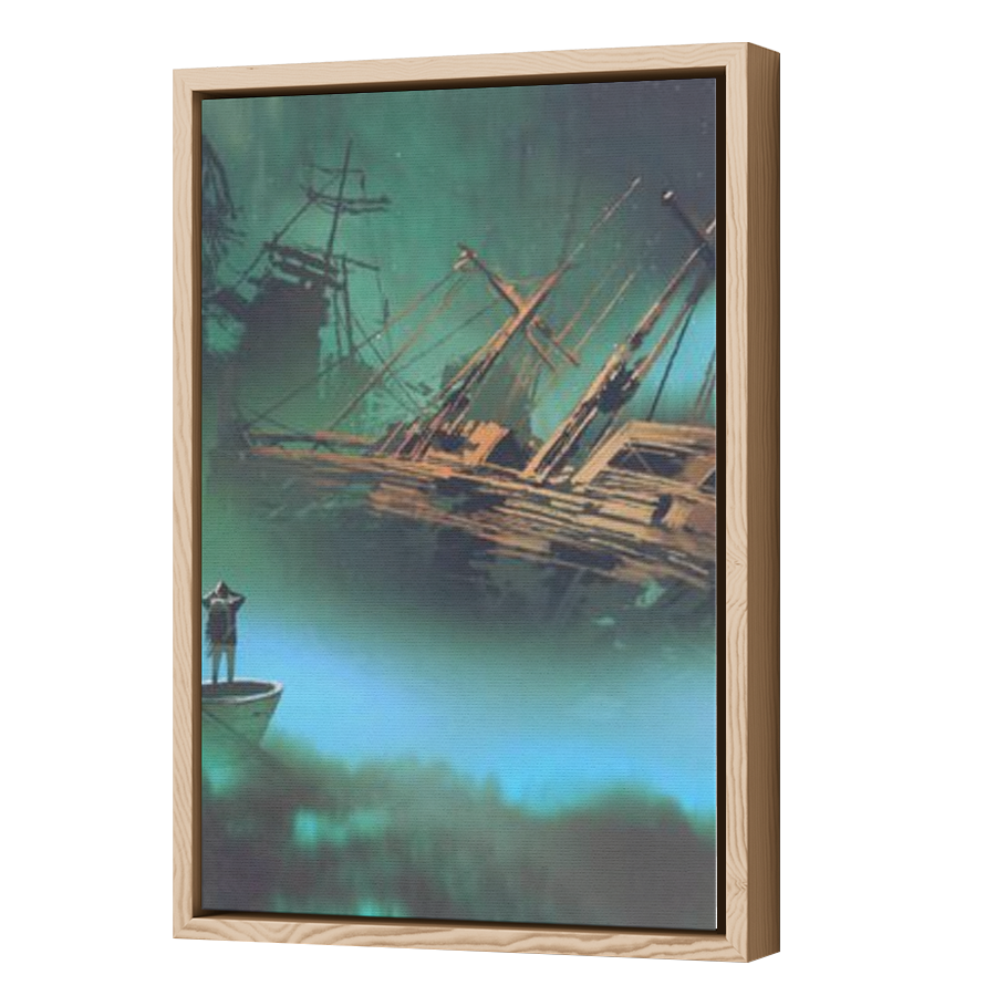 Thumbnail for Canvas - Wood Grain Floating Frame