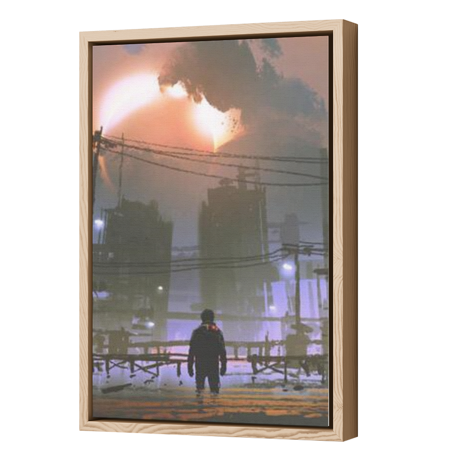 Thumbnail for Canvas - Wood Grain Floating Frame