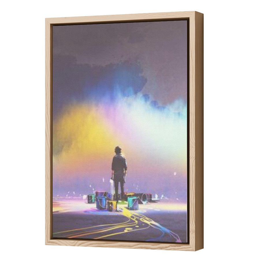 Thumbnail for Canvas - Wood Grain Floating Frame