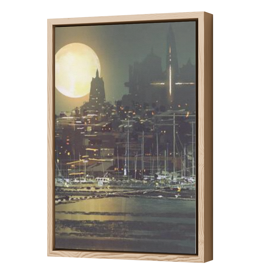 Thumbnail for Canvas - Wood Grain Floating Frame