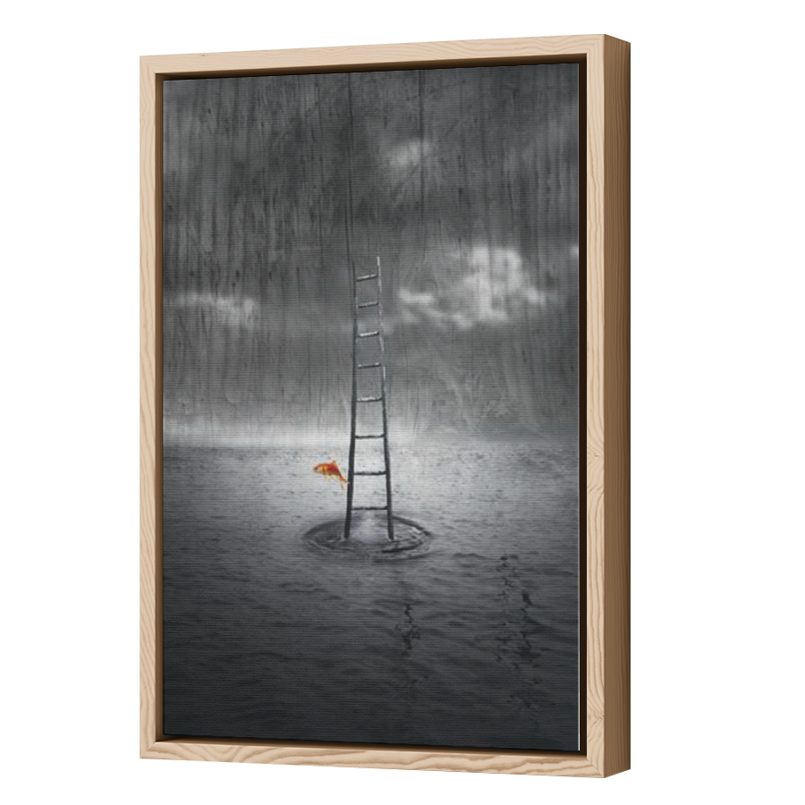 Thumbnail for Canvas - Wood Grain Floating Frame