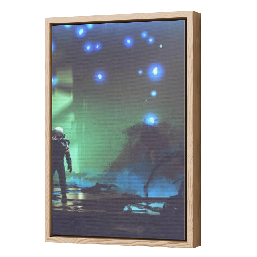 Thumbnail for Canvas - Wood Grain Floating Frame