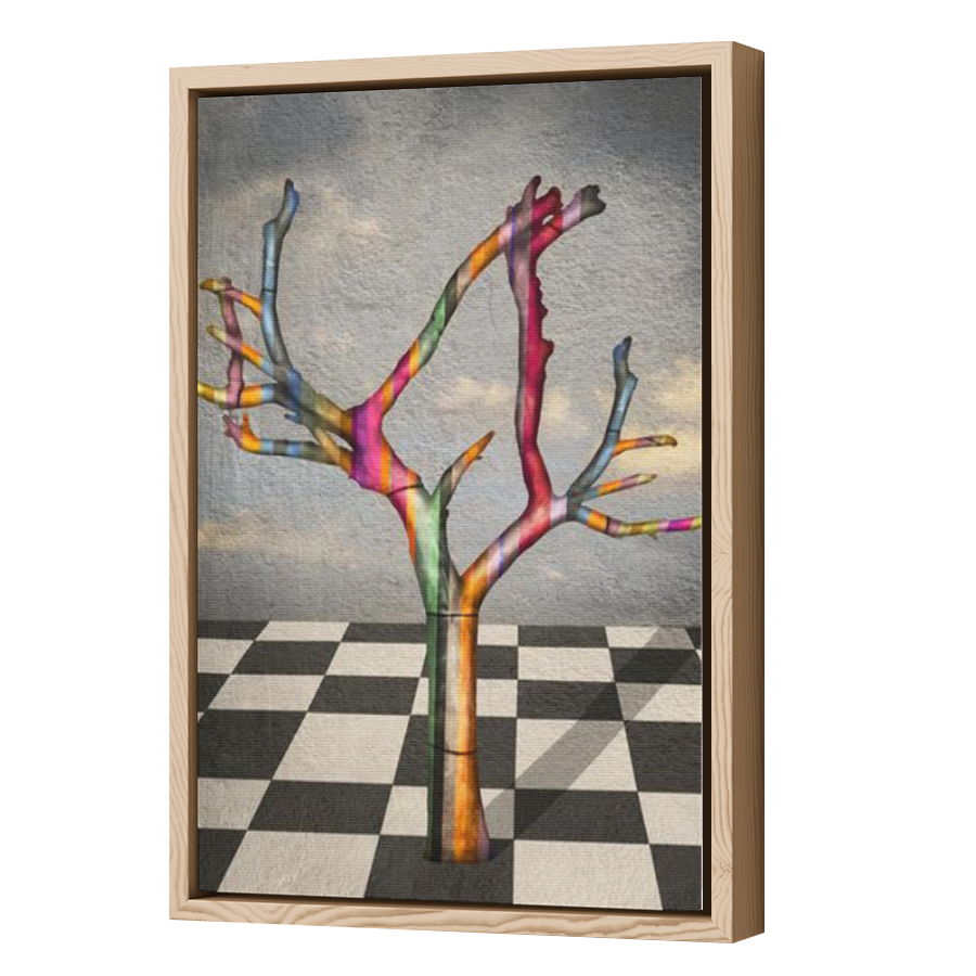 Thumbnail for Canvas - Wood Grain Floating Frame