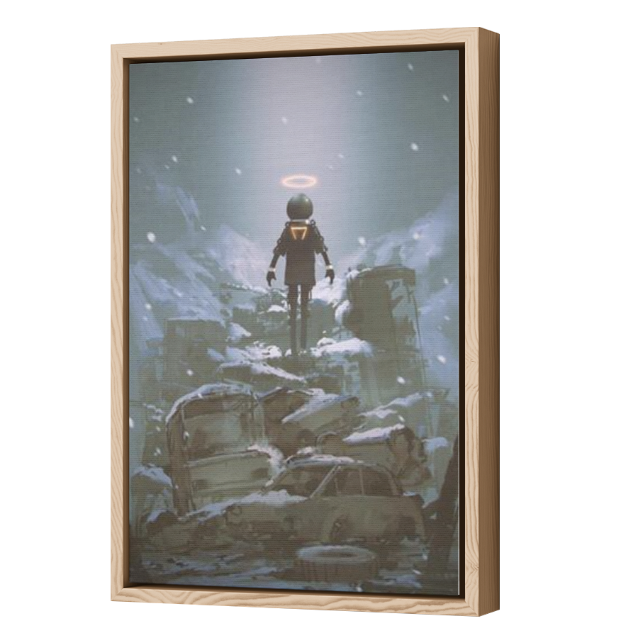 Thumbnail for Canvas - Wood Grain Floating Frame