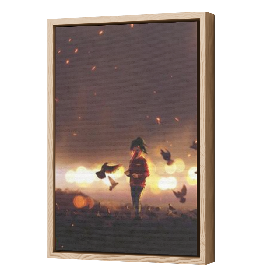 Thumbnail for Canvas - Wood Grain Floating Frame