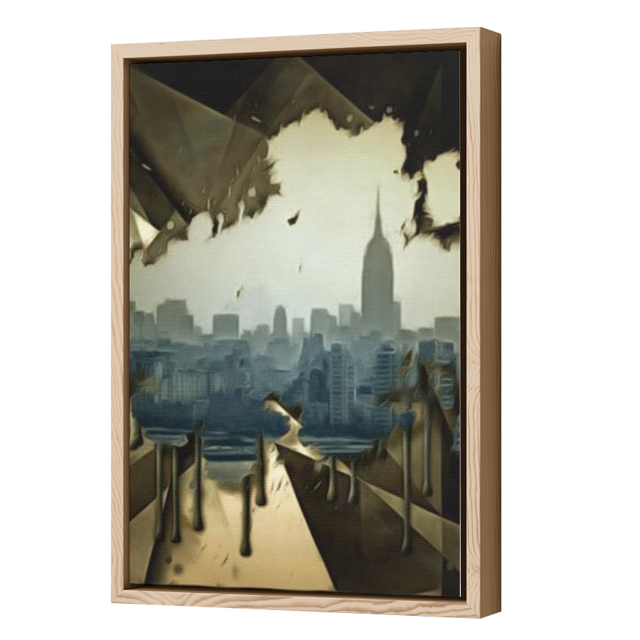 Thumbnail for Canvas - Wood Grain Floating Frame