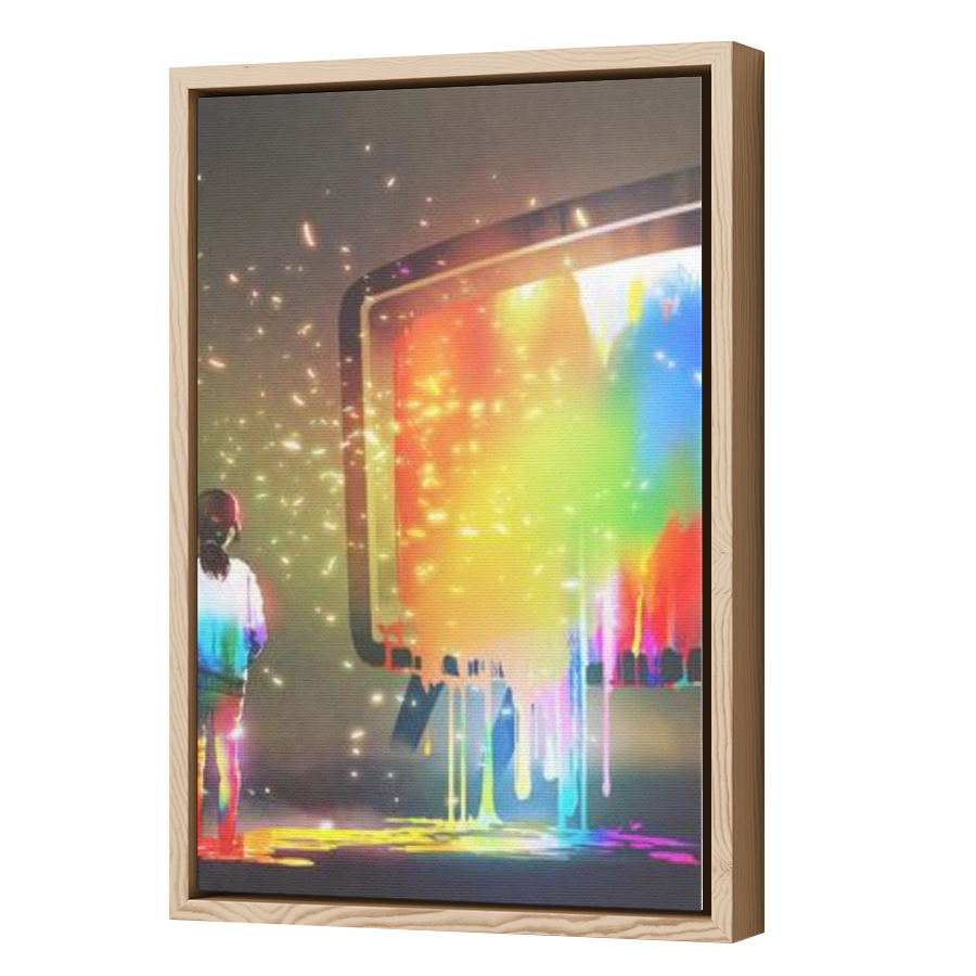 Thumbnail for Canvas - Wood Grain Floating Frame
