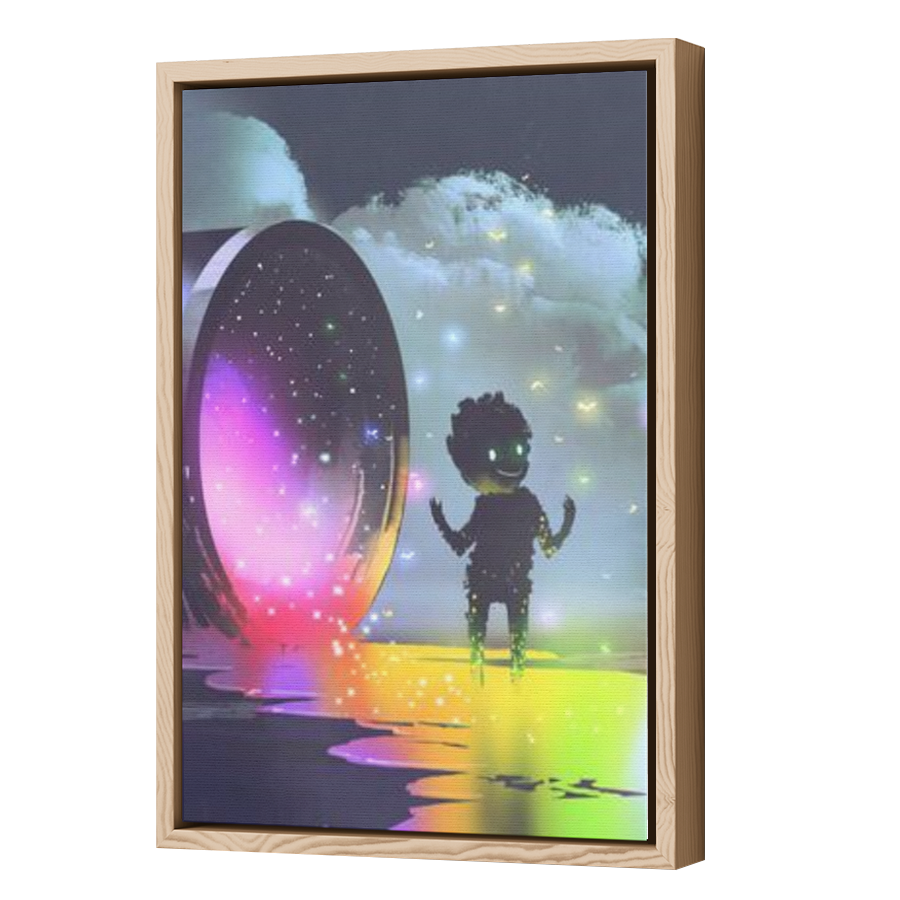 Thumbnail for Canvas - Wood Grain Floating Frame