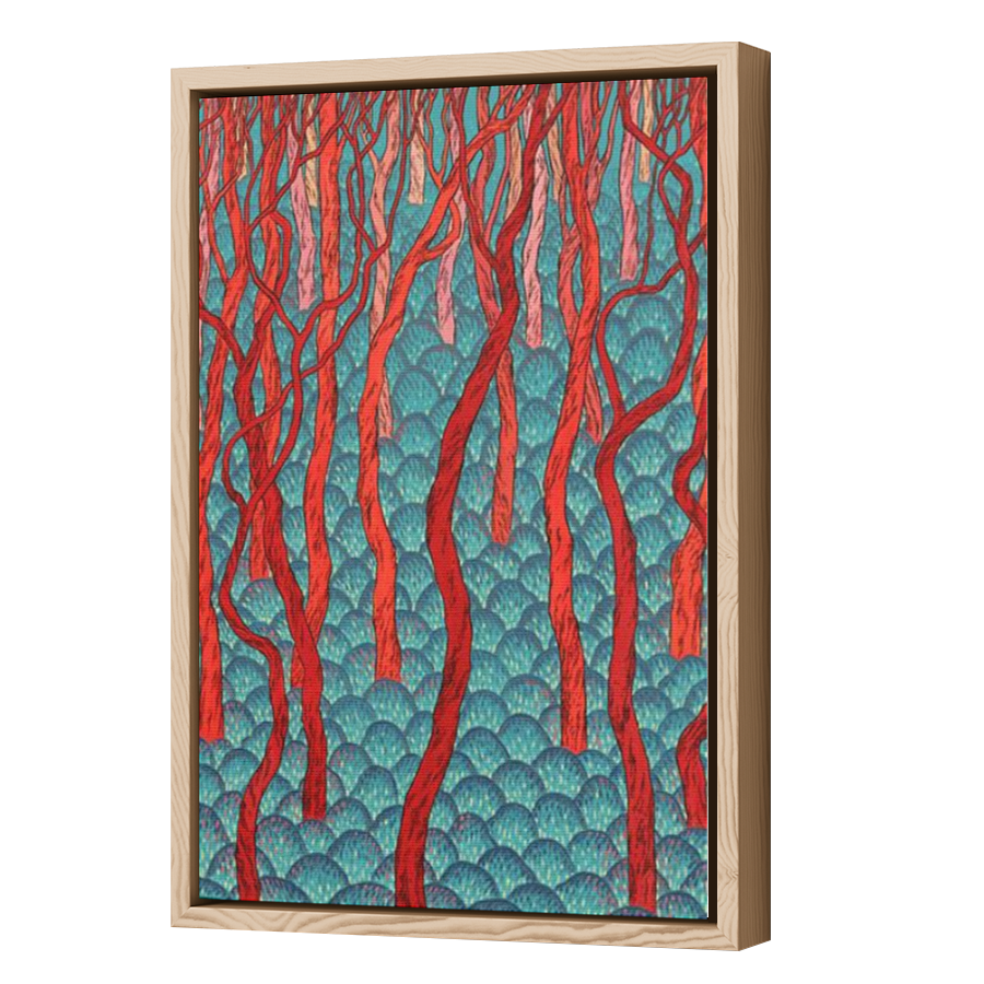 Thumbnail for Canvas - Wood Grain Floating Frame
