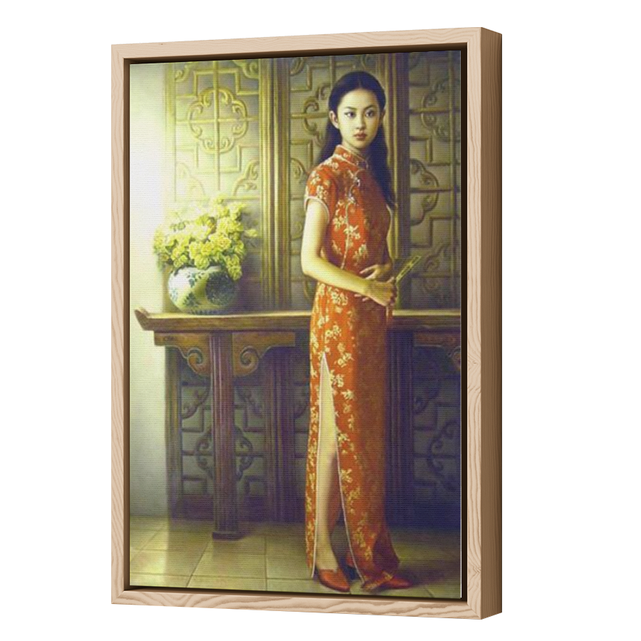 Thumbnail for Canvas - Wood Grain Floating Frame