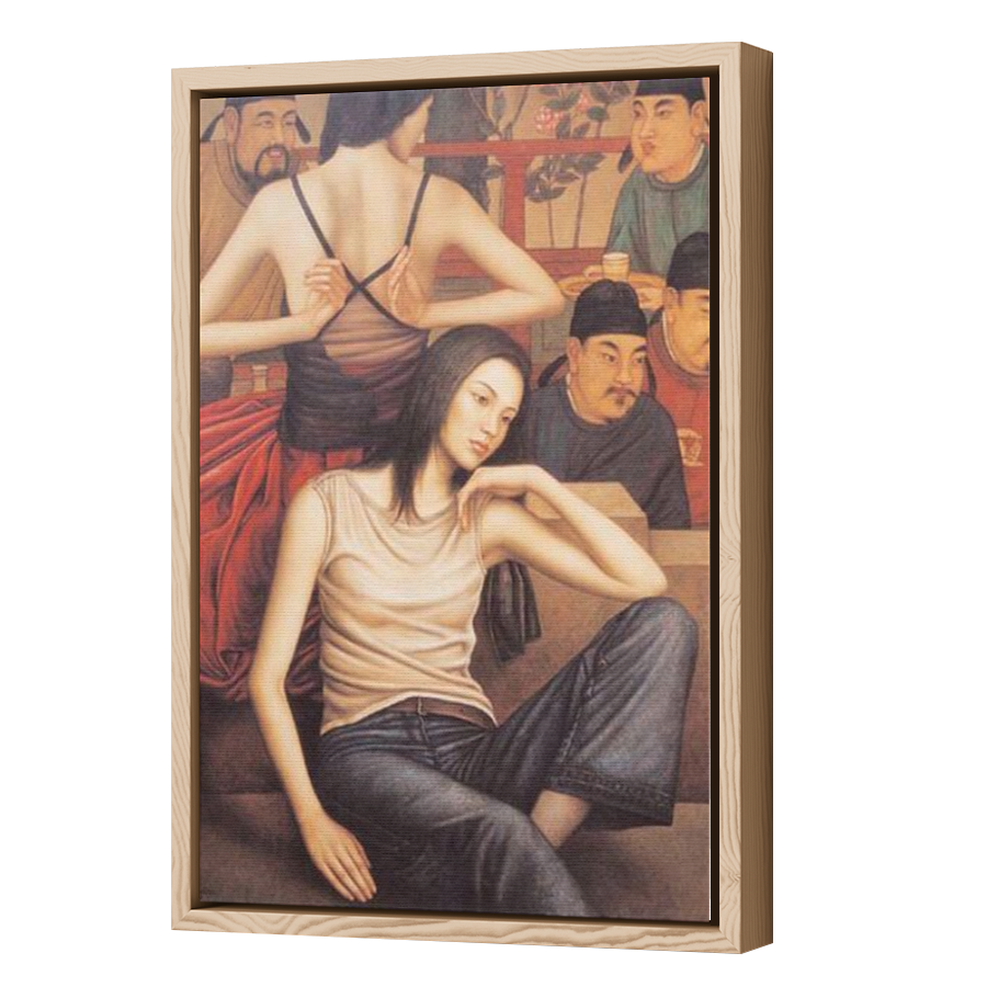 Thumbnail for Canvas - Wood Grain Floating Frame