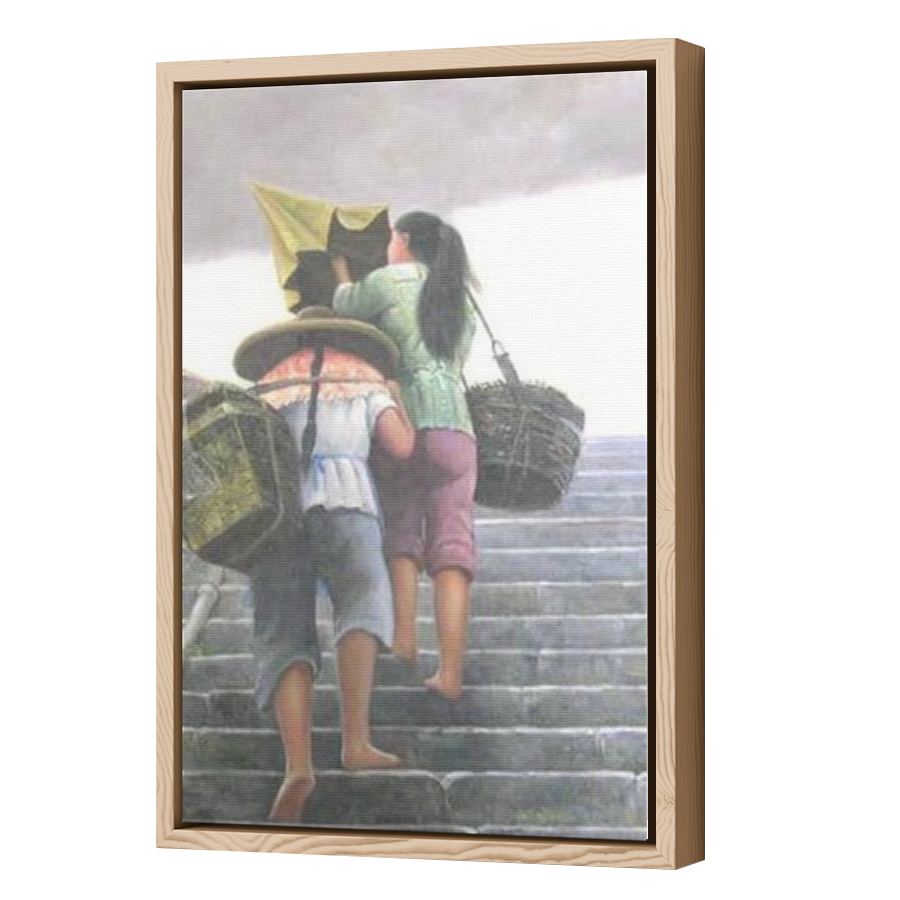 Thumbnail for Canvas - Wood Grain Floating Frame