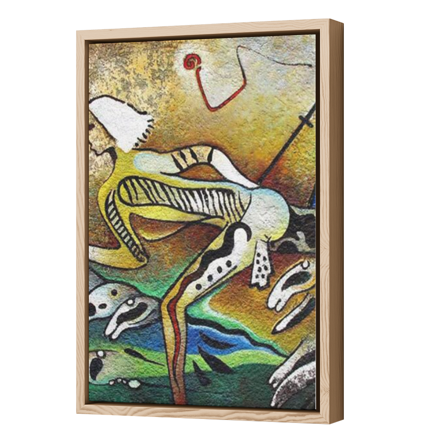 Thumbnail for Canvas - Wood Grain Floating Frame