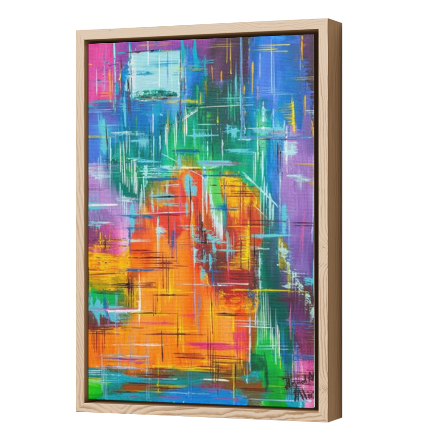 Thumbnail for Canvas - Wood Grain Floating Frame
