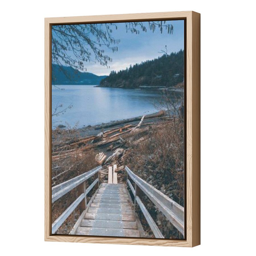 Thumbnail for Canvas - Wood Grain Floating Frame