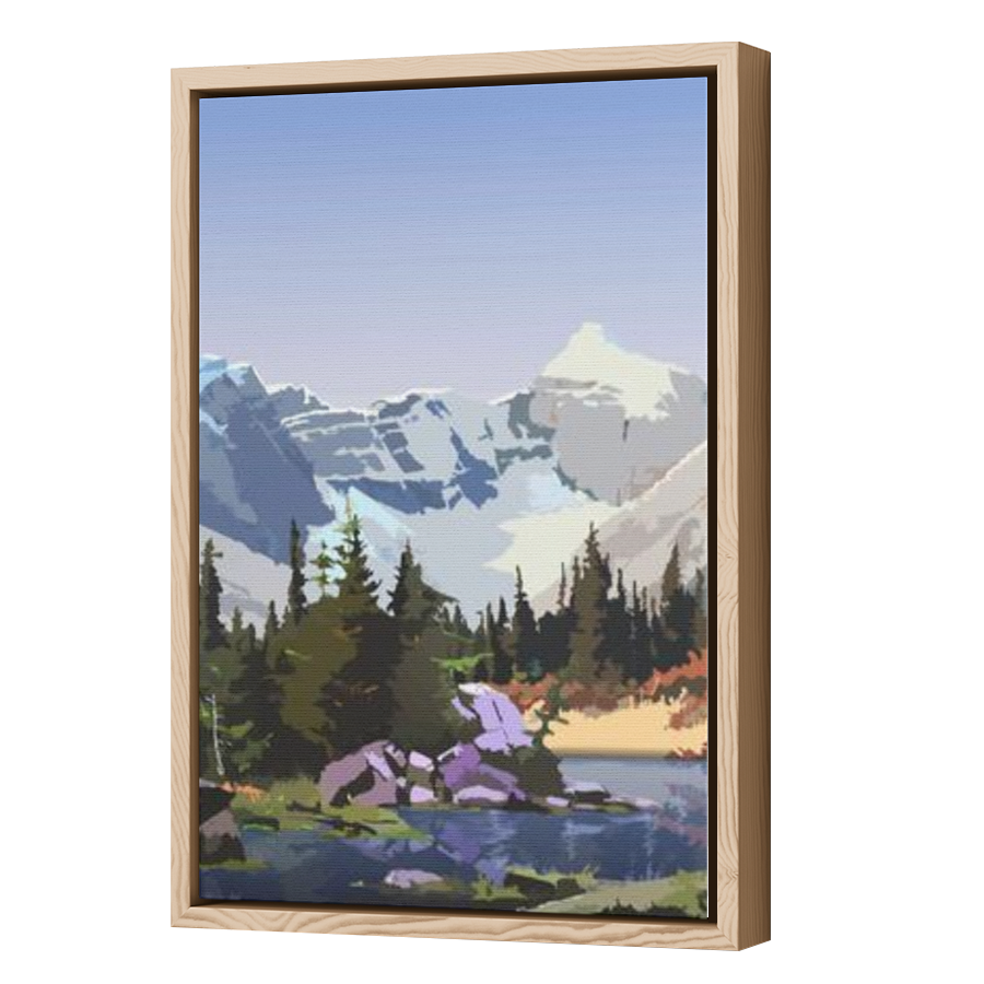 Thumbnail for Canvas - Wood Grain Floating Frame