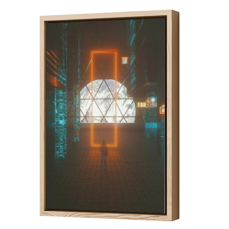 Thumbnail for Canvas - Wood Grain Floating Frame