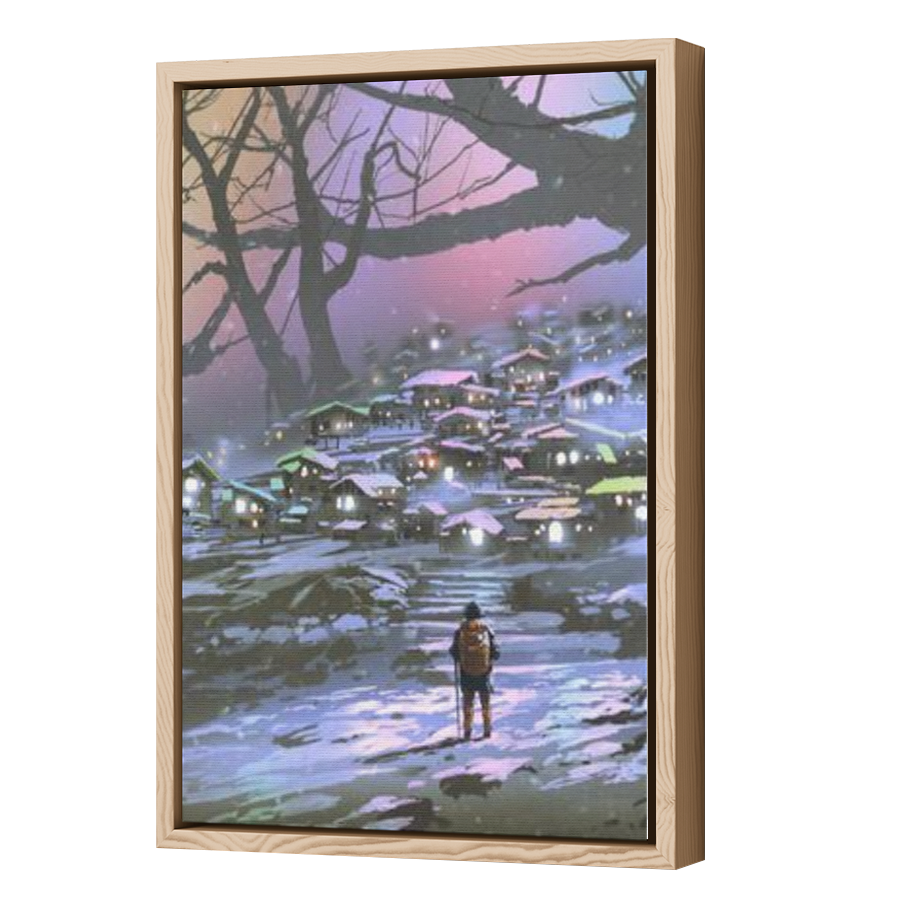 Thumbnail for Canvas - Wood Grain Floating Frame