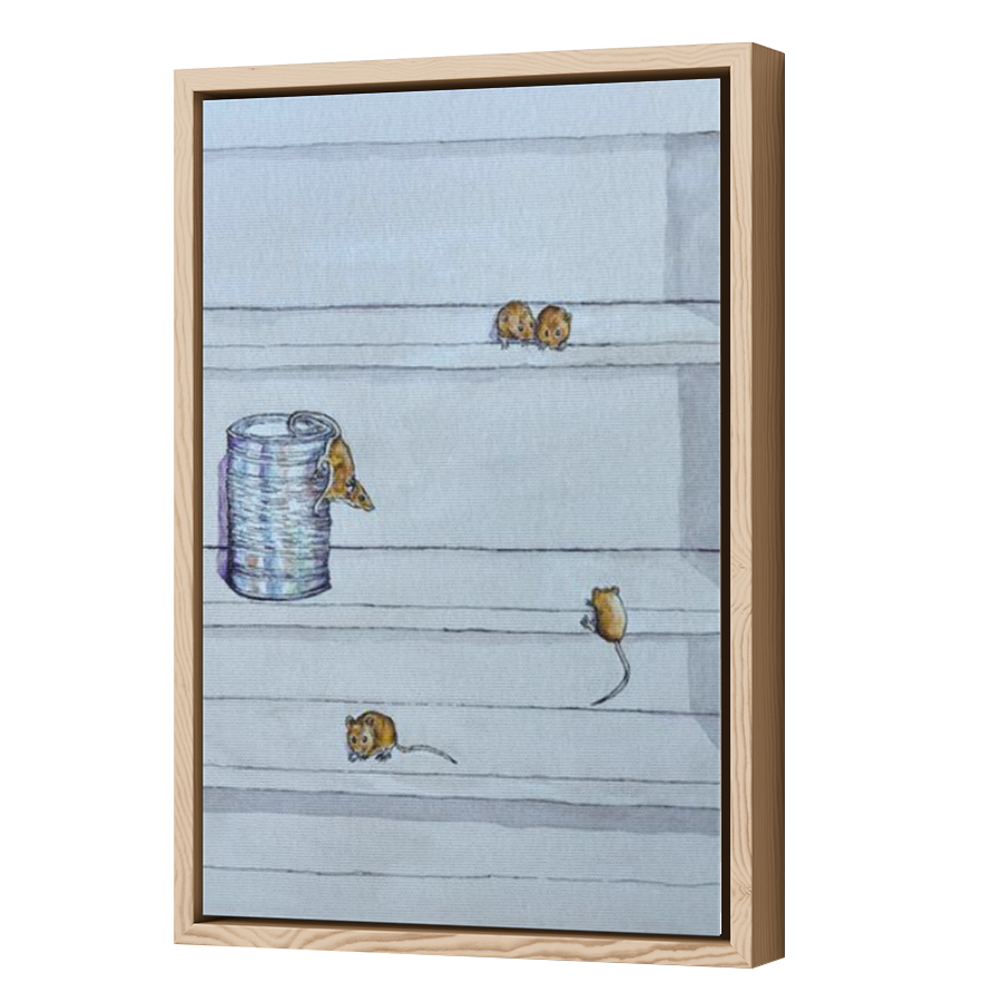 Thumbnail for Canvas - Wood Grain Floating Frame