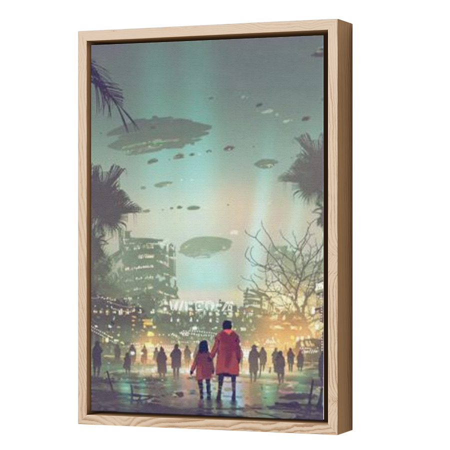 Thumbnail for Canvas - Wood Grain Floating Frame
