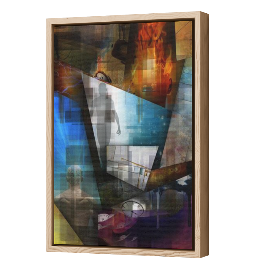 Thumbnail for Canvas - Wood Grain Floating Frame
