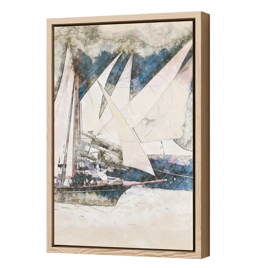Thumbnail for Canvas - Wood Grain Floating Frame